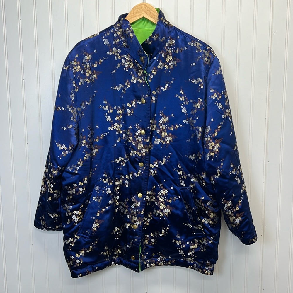 Fuda Sport‎ Oriental Cherry Blossom Silk Reversible Jacket Sz M